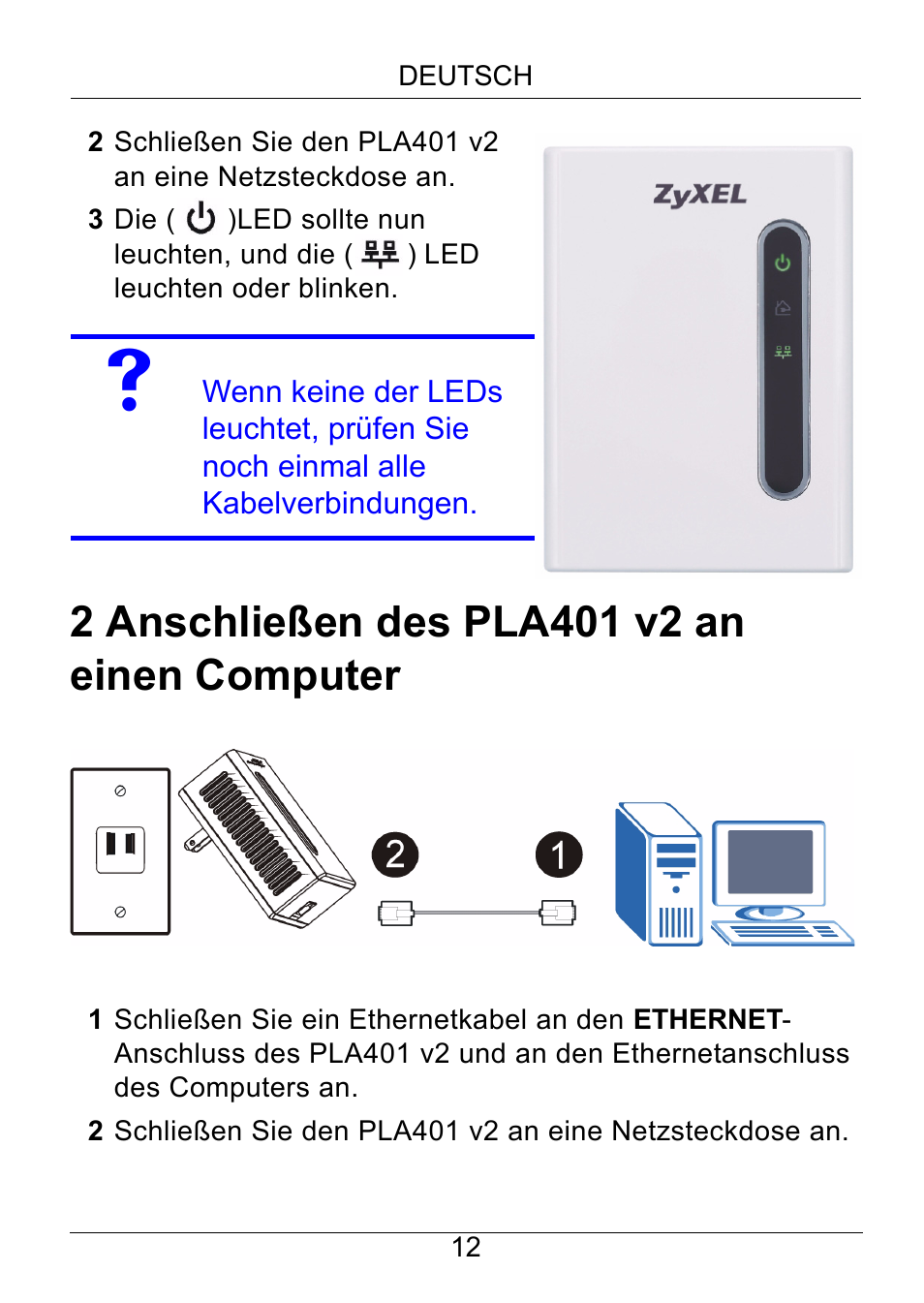 ZyXEL Communications PLA401 v2 User Manual | Page 12 / 58