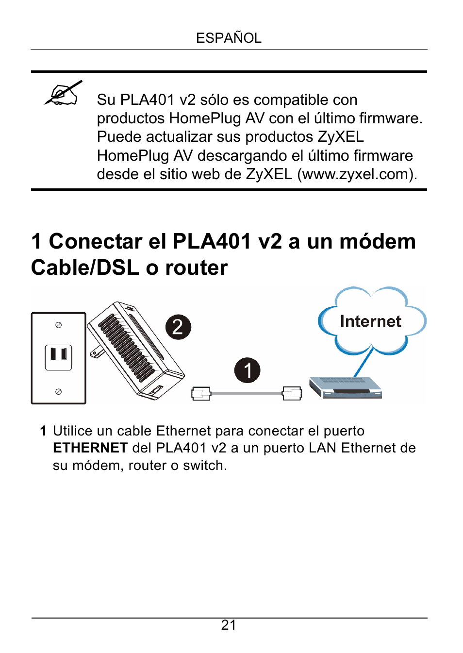 ZyXEL Communications PLA401 v2 User Manual | Page 21 / 58