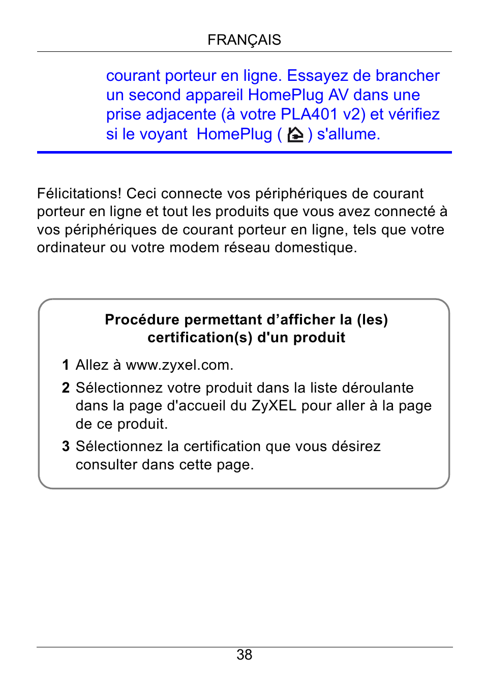 ZyXEL Communications PLA401 v2 User Manual | Page 38 / 58