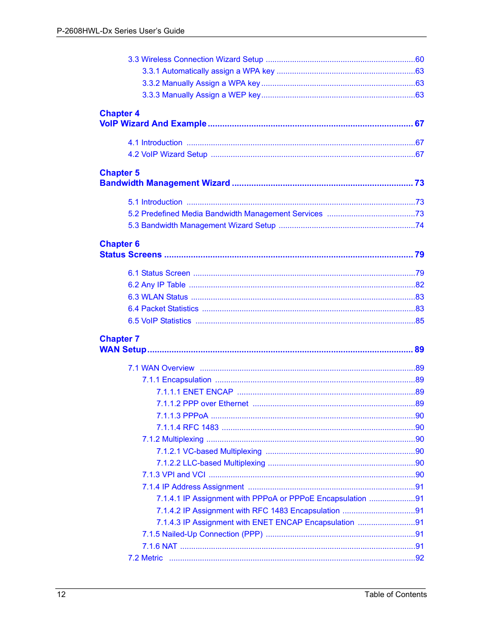 ZyXEL Communications P-2608HWL-Dx Series User Manual | Page 12 / 451