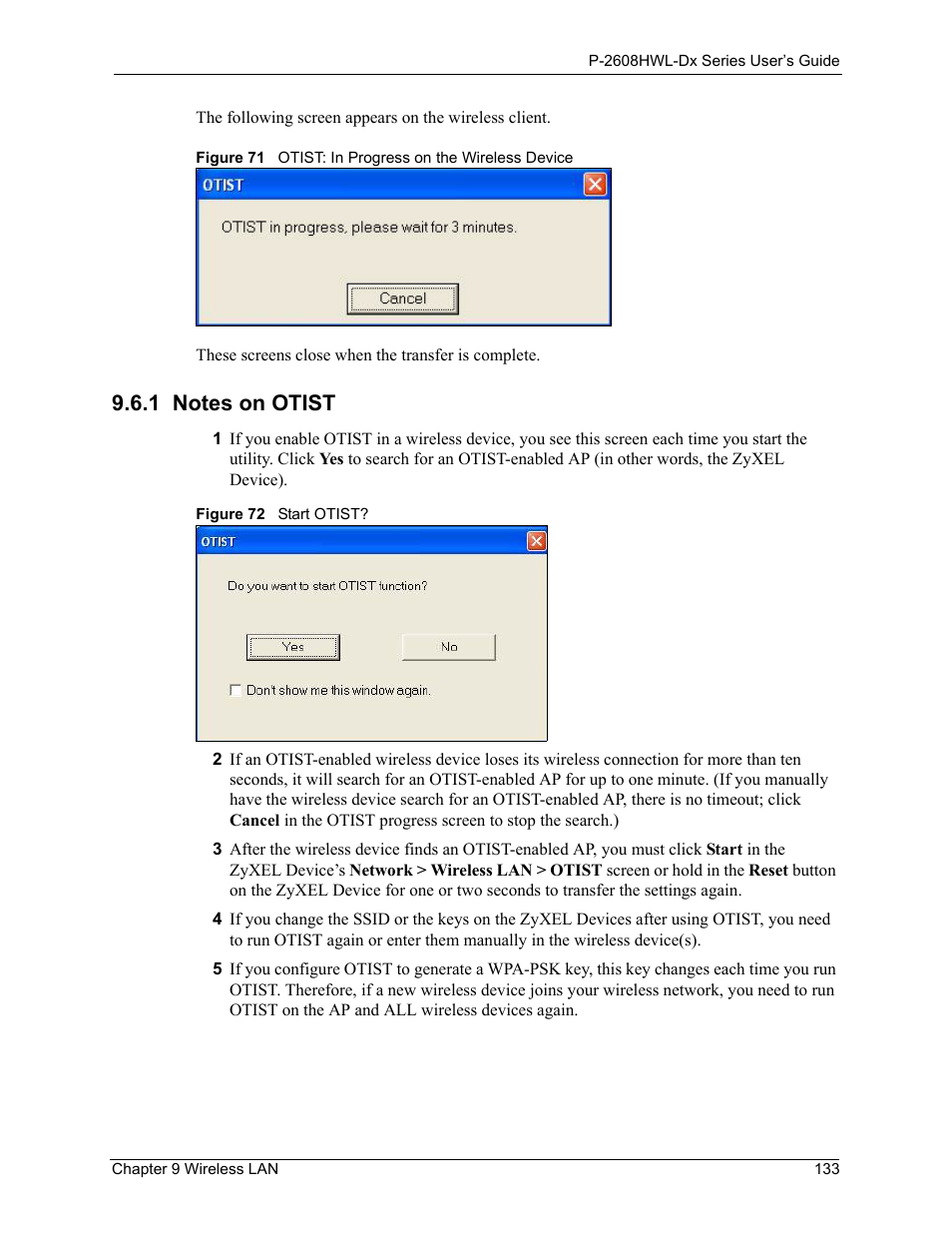 1 notes on otist | ZyXEL Communications P-2608HWL-Dx Series User Manual | Page 133 / 451