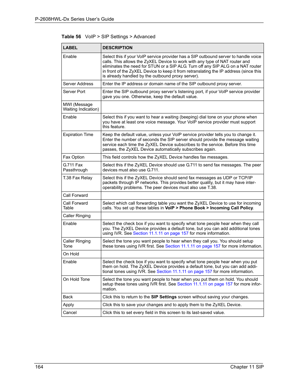 ZyXEL Communications P-2608HWL-Dx Series User Manual | Page 164 / 451