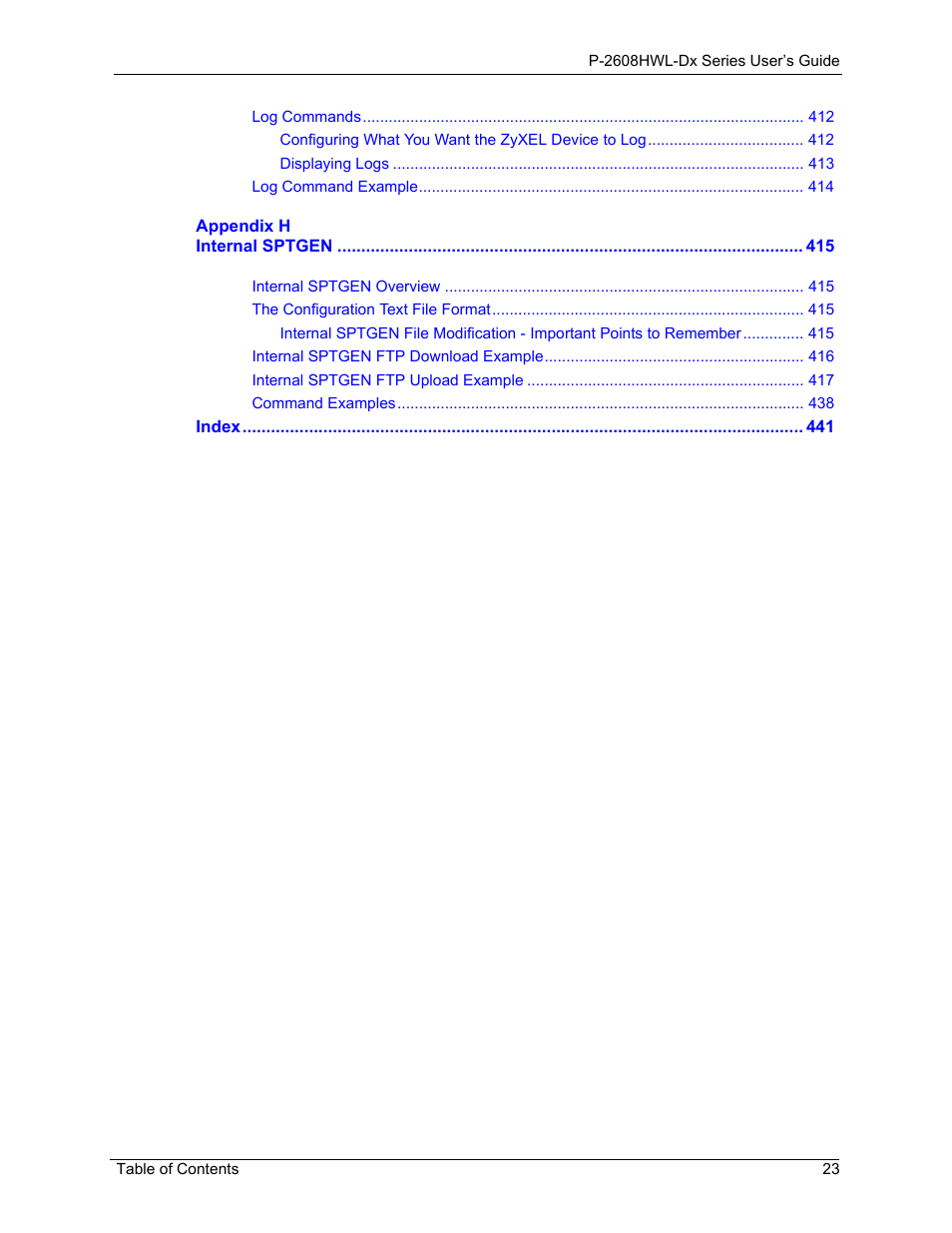 ZyXEL Communications P-2608HWL-Dx Series User Manual | Page 23 / 451