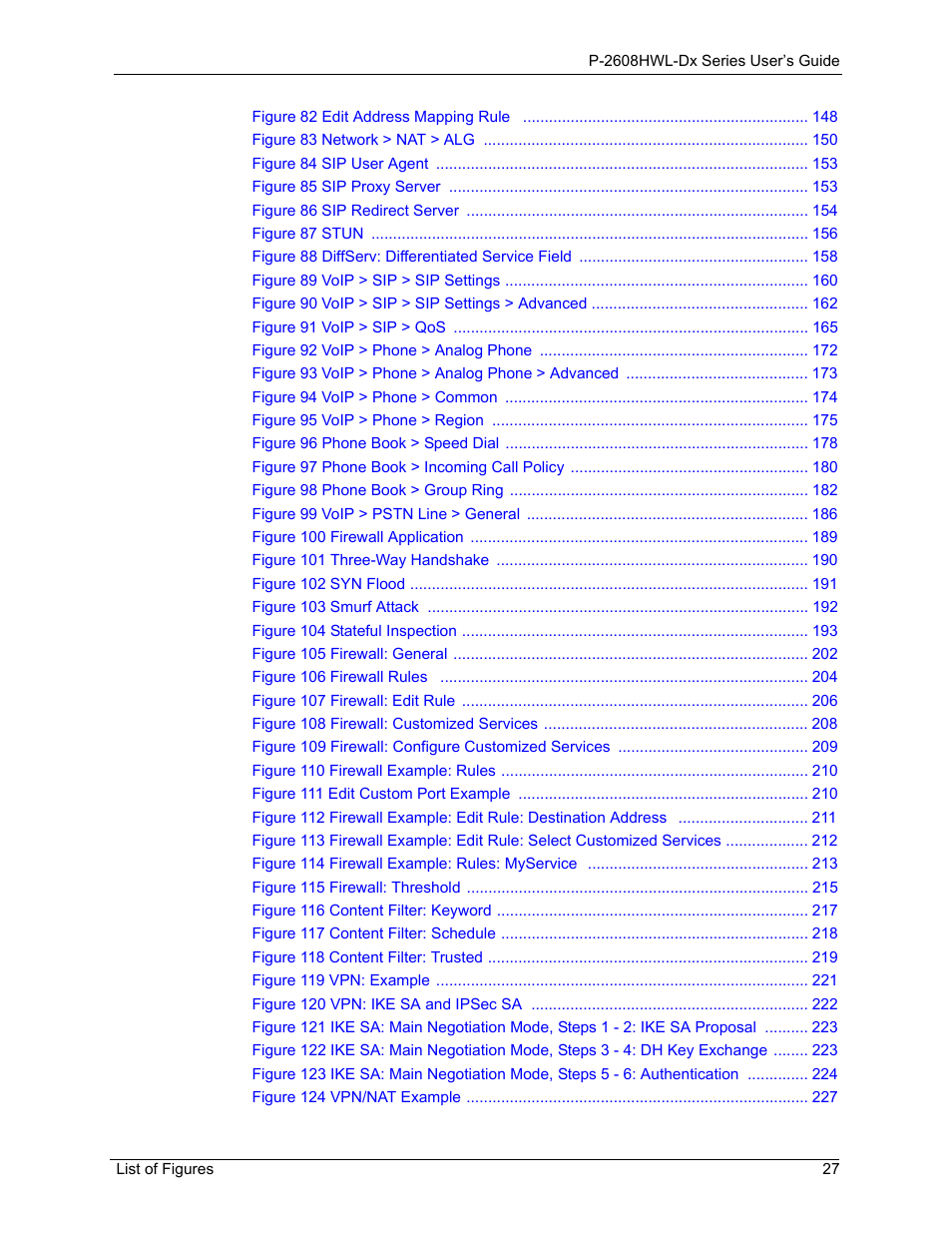 ZyXEL Communications P-2608HWL-Dx Series User Manual | Page 27 / 451