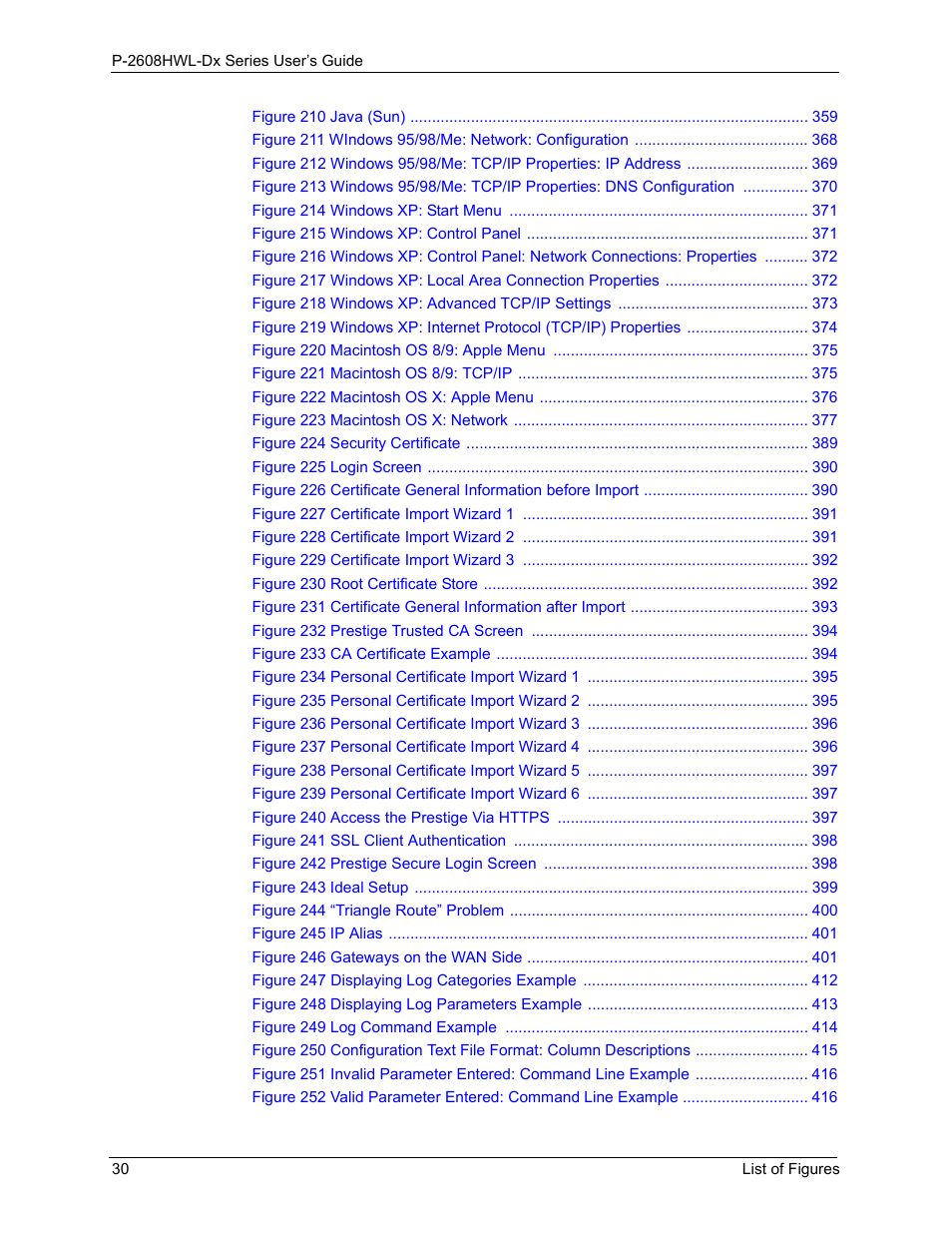 ZyXEL Communications P-2608HWL-Dx Series User Manual | Page 30 / 451