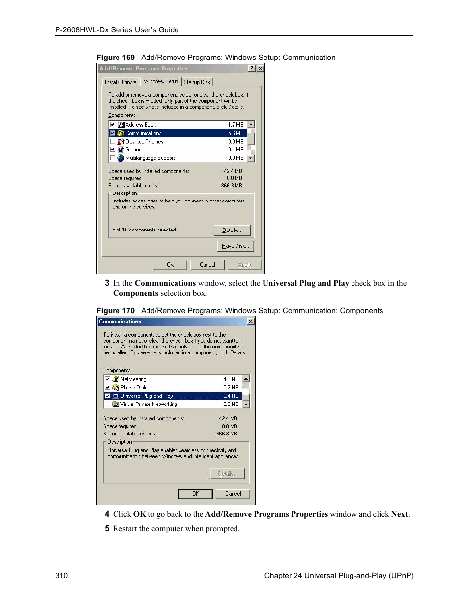 ZyXEL Communications P-2608HWL-Dx Series User Manual | Page 310 / 451