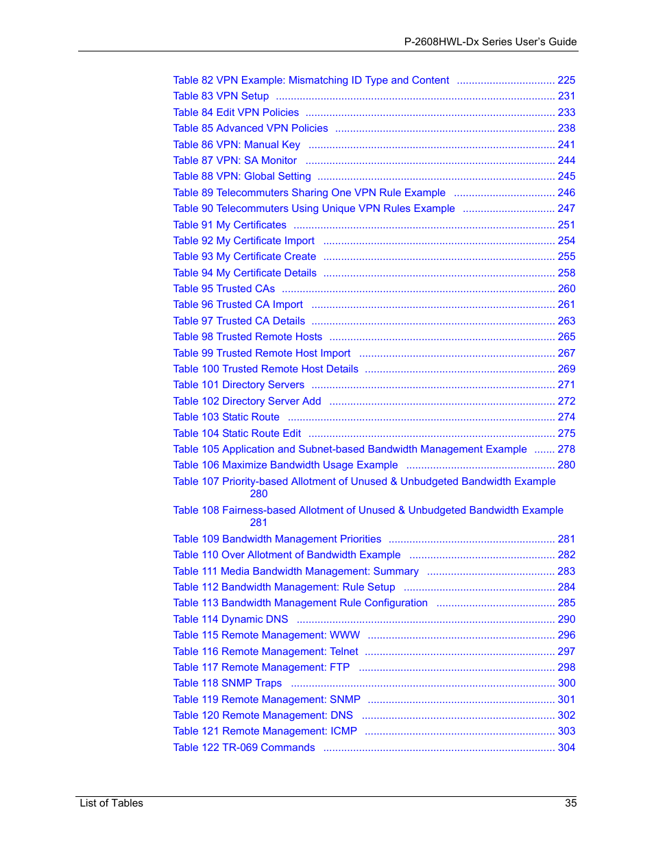 ZyXEL Communications P-2608HWL-Dx Series User Manual | Page 35 / 451