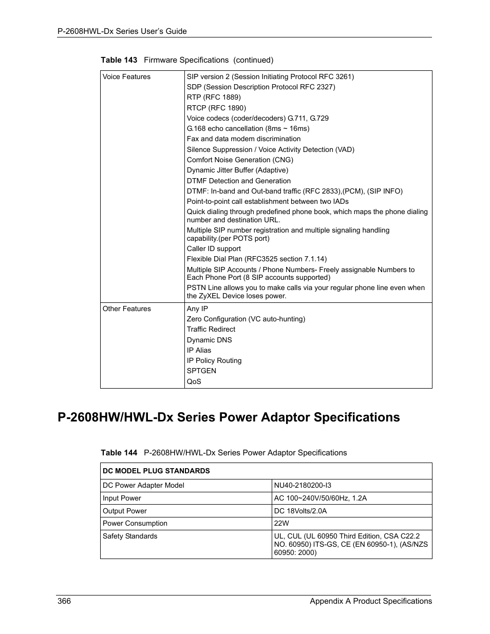 ZyXEL Communications P-2608HWL-Dx Series User Manual | Page 366 / 451