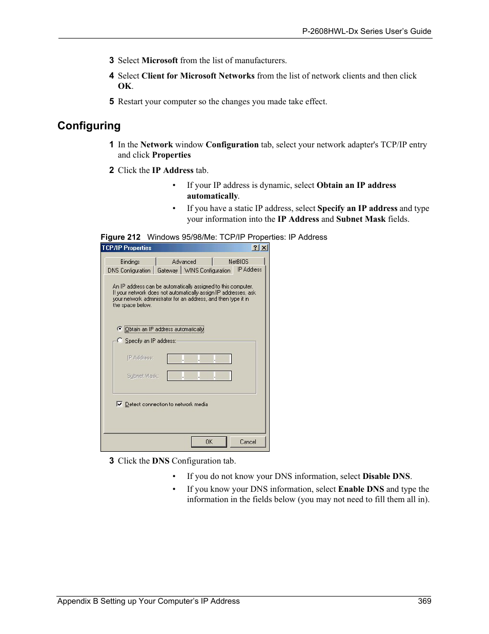 Configuring | ZyXEL Communications P-2608HWL-Dx Series User Manual | Page 369 / 451