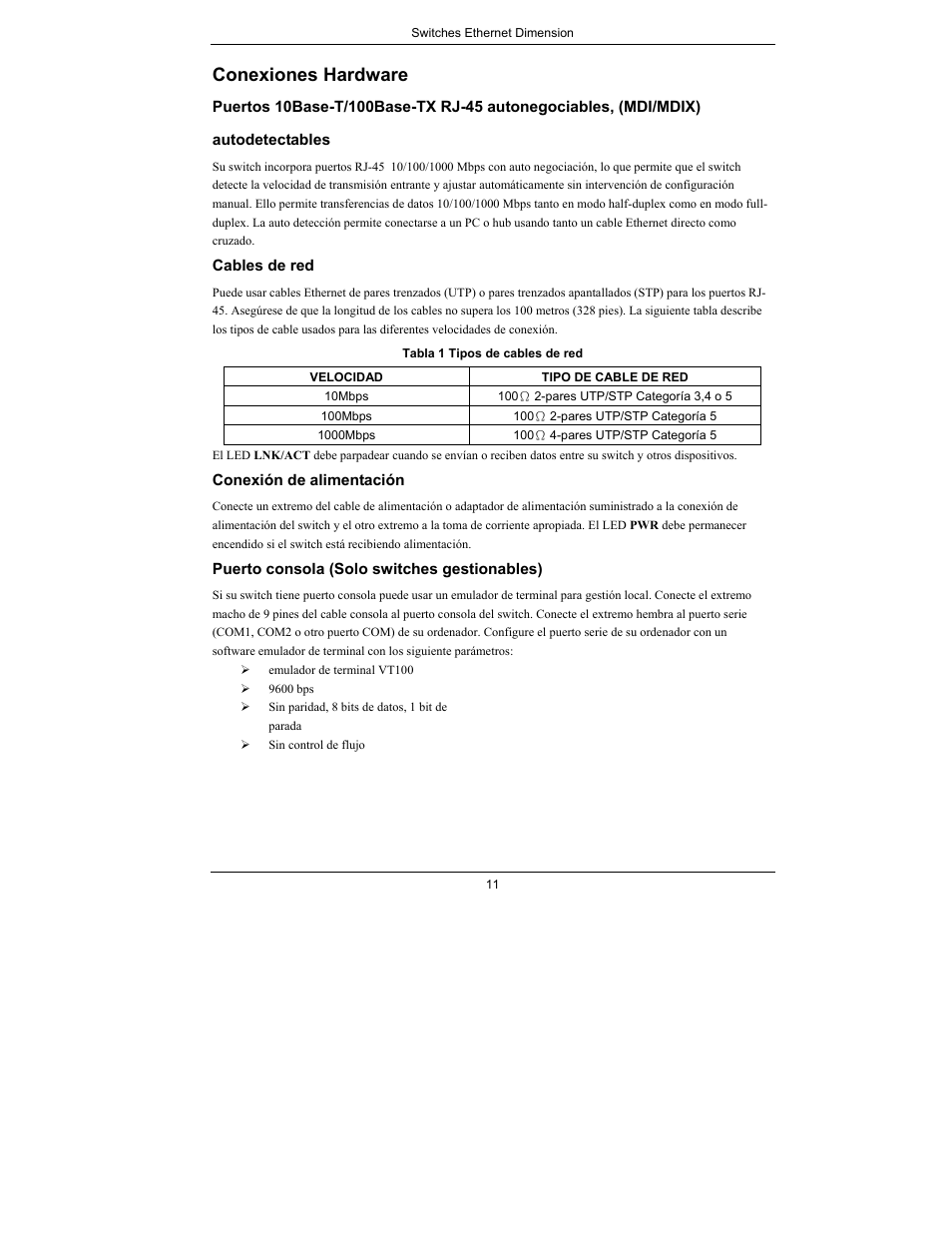 Conexiones hardware | ZyXEL Communications Dimension Ethernet Switches User Manual | Page 12 / 22