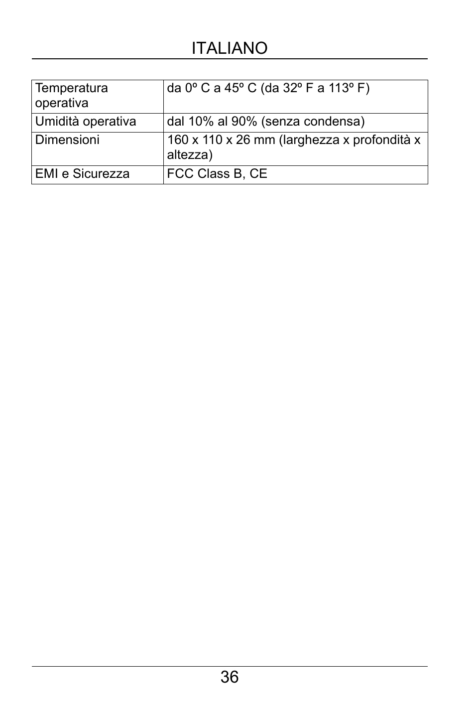 36 italiano | ZyXEL Communications GS-105A/108A User Manual | Page 37 / 46
