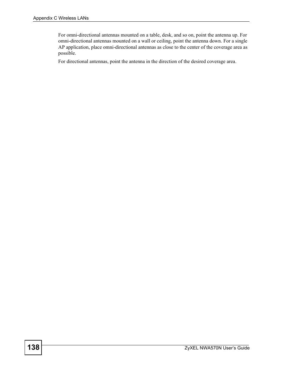 ZyXEL Communications NWA570N User Manual | Page 138 / 152