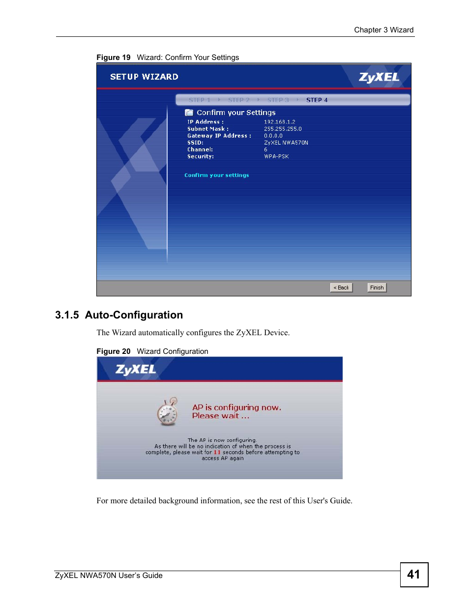 5 auto-configuration | ZyXEL Communications NWA570N User Manual | Page 41 / 152