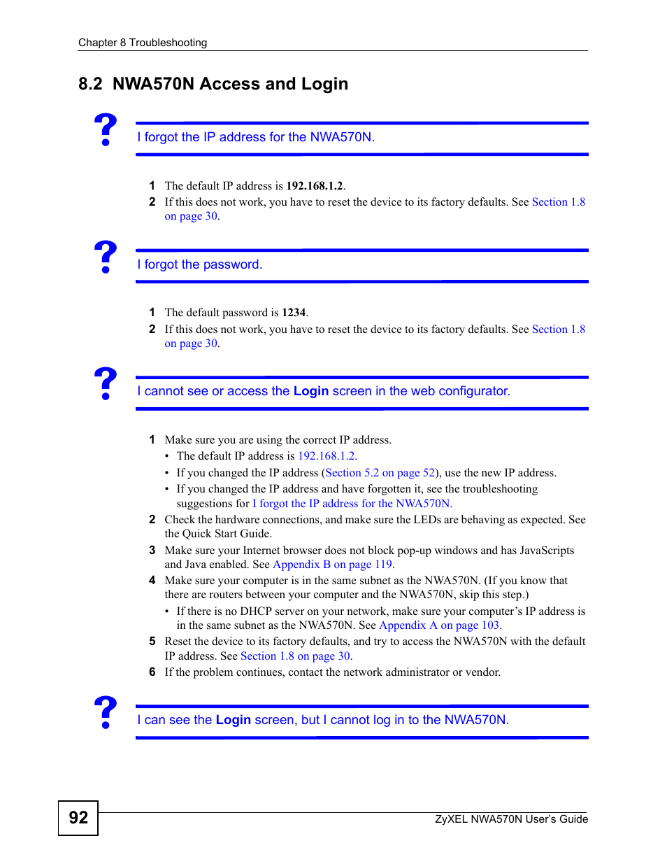 2 nwa570n access and login, Nwa570n access and login | ZyXEL Communications NWA570N User Manual | Page 92 / 152