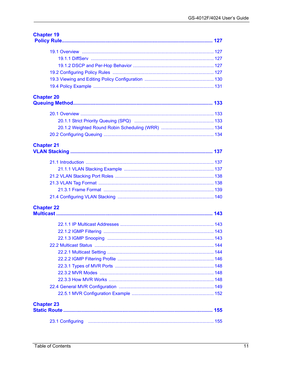 ZyXEL Communications ZyXEL Dimension GS-4012F User Manual | Page 12 / 327