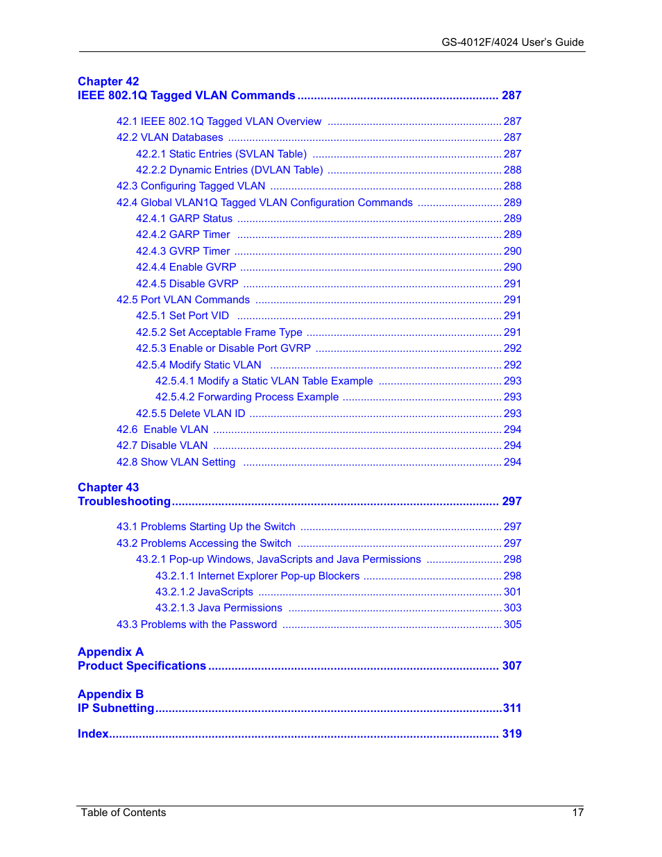 ZyXEL Communications ZyXEL Dimension GS-4012F User Manual | Page 18 / 327