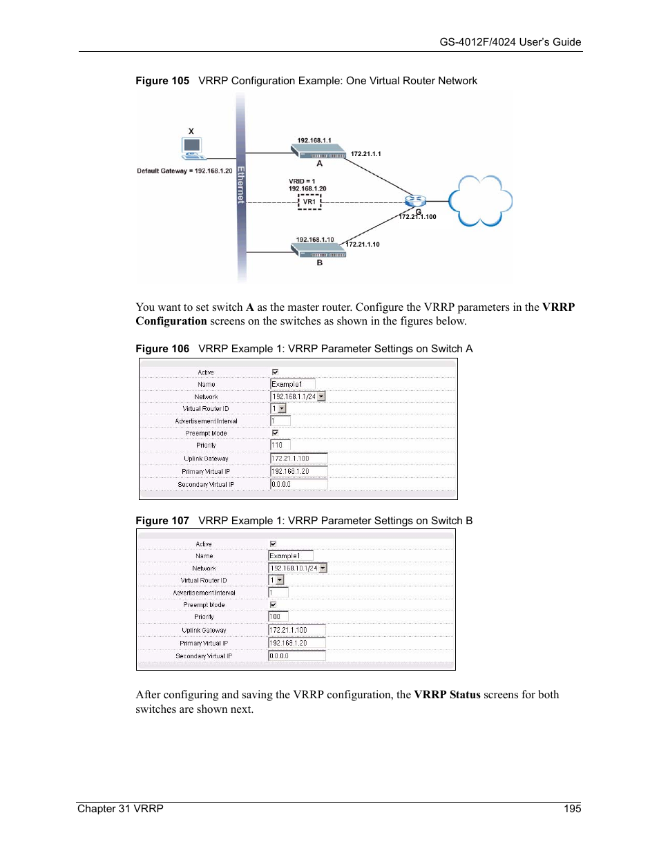 ZyXEL Communications ZyXEL Dimension GS-4012F User Manual | Page 196 / 327