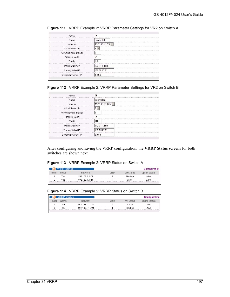 ZyXEL Communications ZyXEL Dimension GS-4012F User Manual | Page 198 / 327