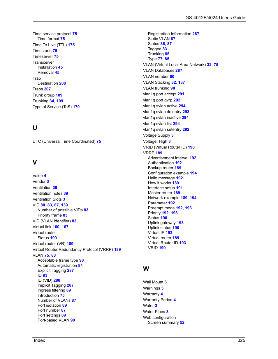 ZyXEL Communications ZyXEL Dimension GS-4012F User Manual | Page 326 / 327