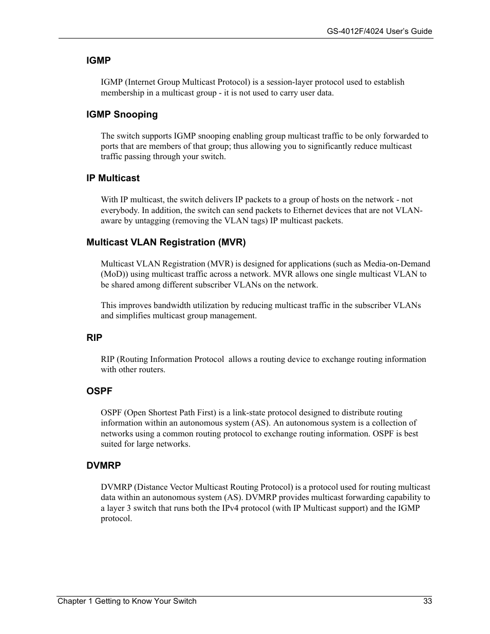 ZyXEL Communications ZyXEL Dimension GS-4012F User Manual | Page 34 / 327