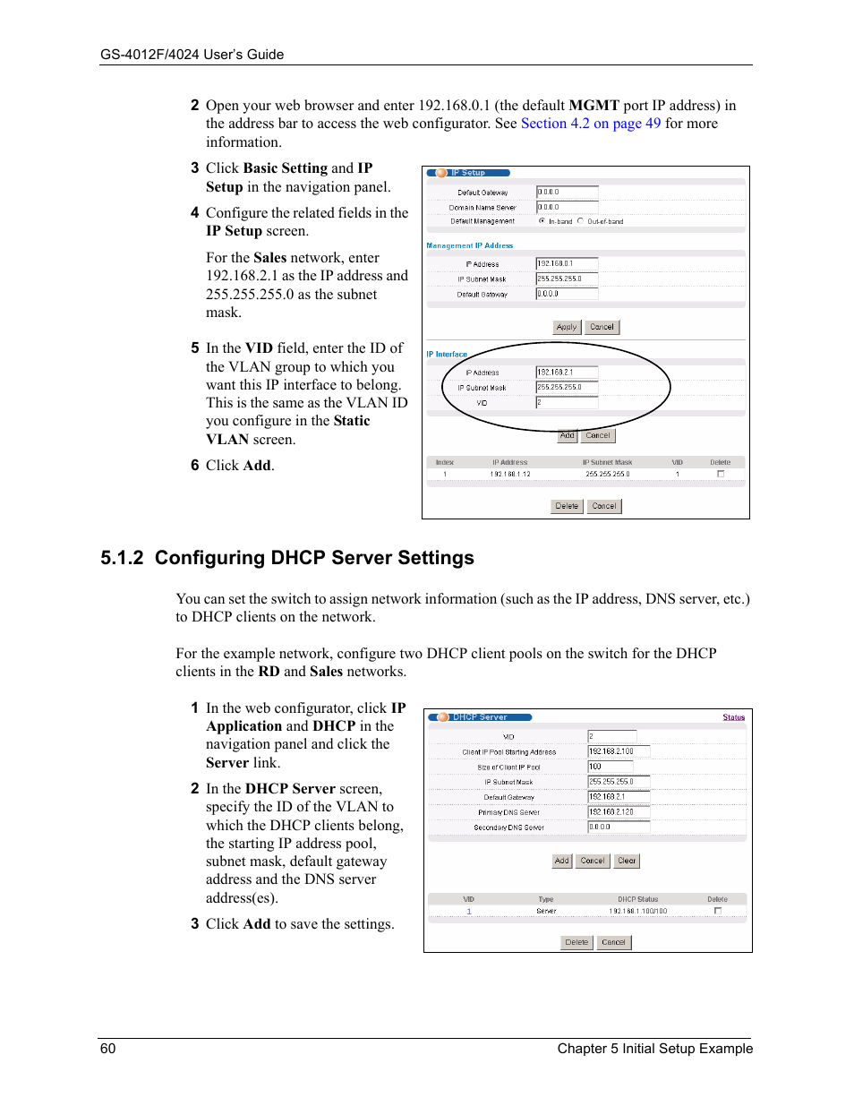 2 configuring dhcp server settings | ZyXEL Communications ZyXEL Dimension GS-4012F User Manual | Page 61 / 327