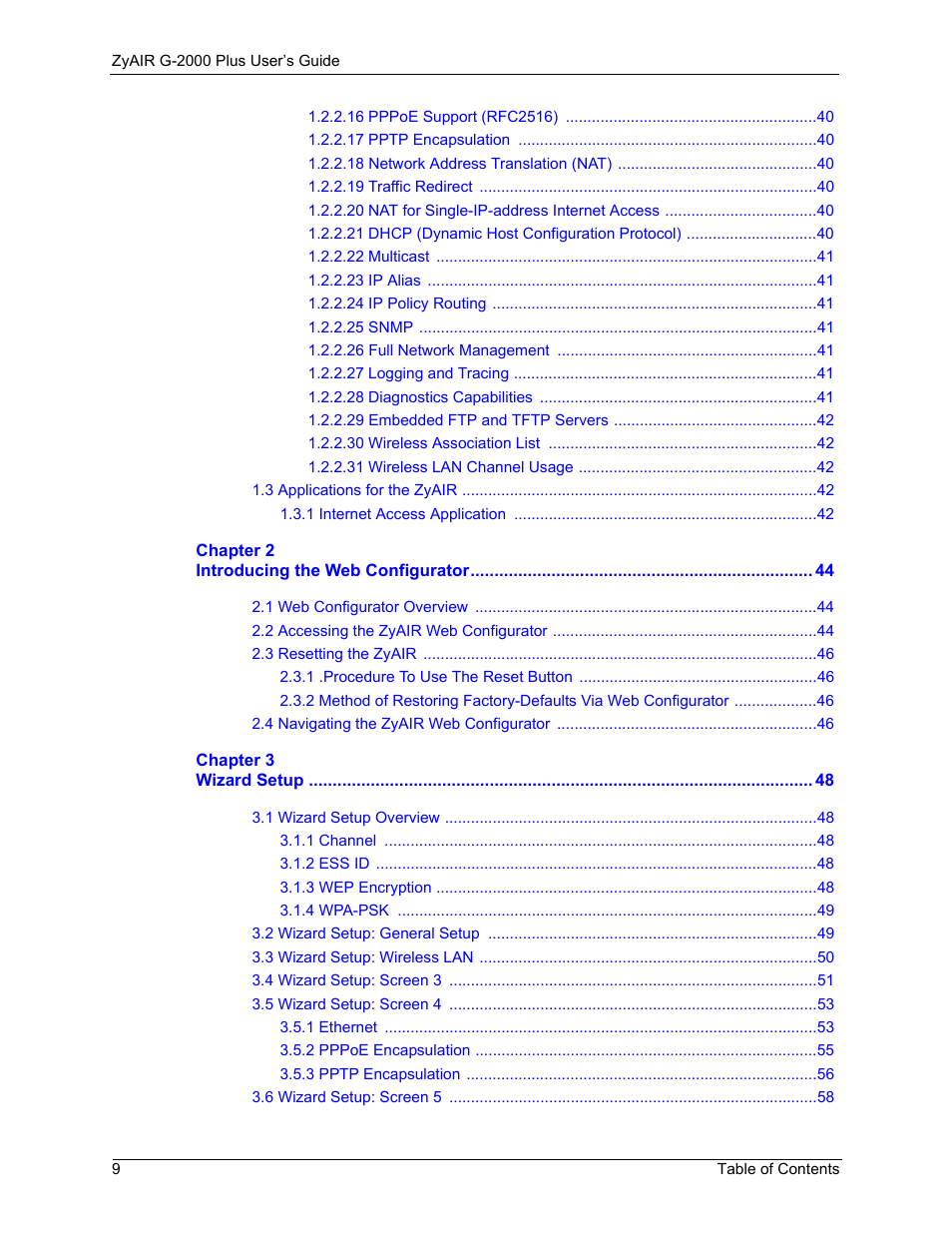 ZyXEL Communications G-2000 Plus User Manual | Page 10 / 430