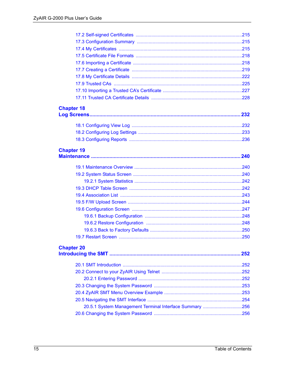 ZyXEL Communications G-2000 Plus User Manual | Page 16 / 430