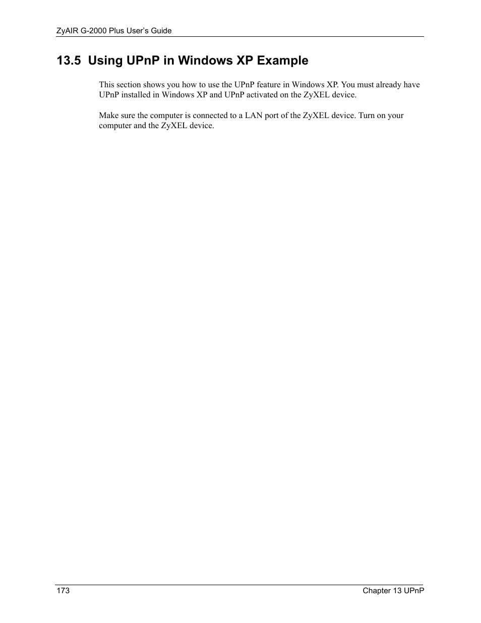 5 using upnp in windows xp example | ZyXEL Communications G-2000 Plus User Manual | Page 174 / 430
