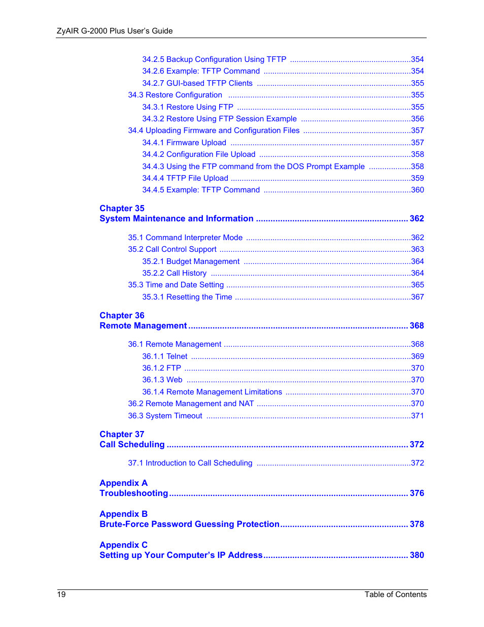 ZyXEL Communications G-2000 Plus User Manual | Page 20 / 430