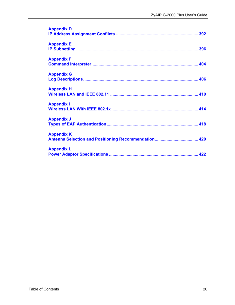 ZyXEL Communications G-2000 Plus User Manual | Page 21 / 430