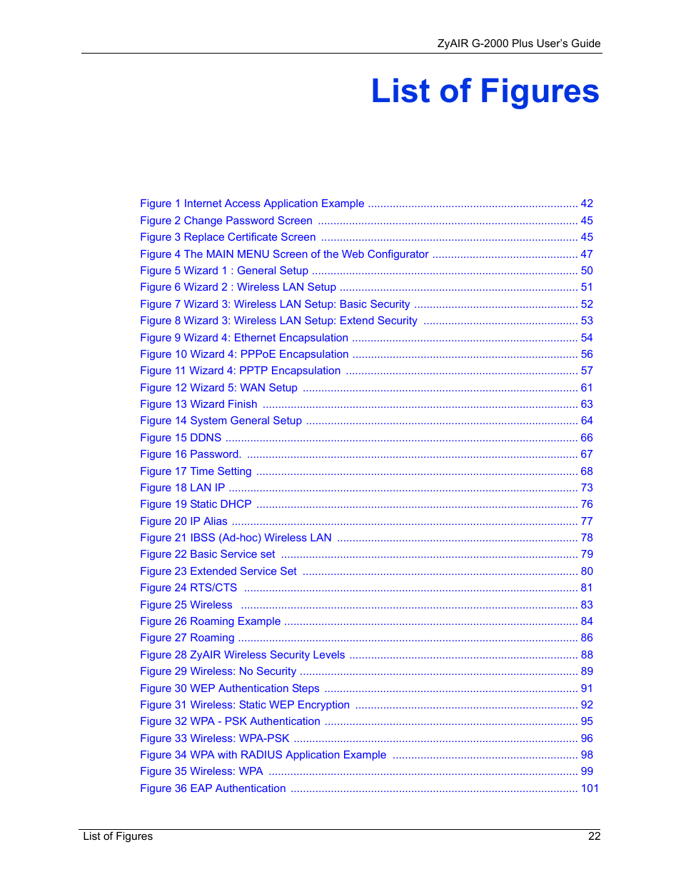 List of figures | ZyXEL Communications G-2000 Plus User Manual | Page 23 / 430
