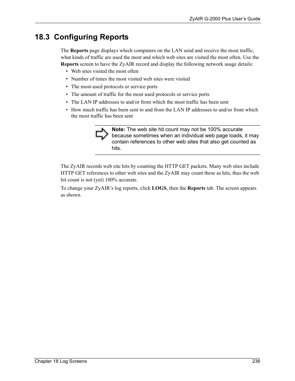 3 configuring reports | ZyXEL Communications G-2000 Plus User Manual | Page 237 / 430