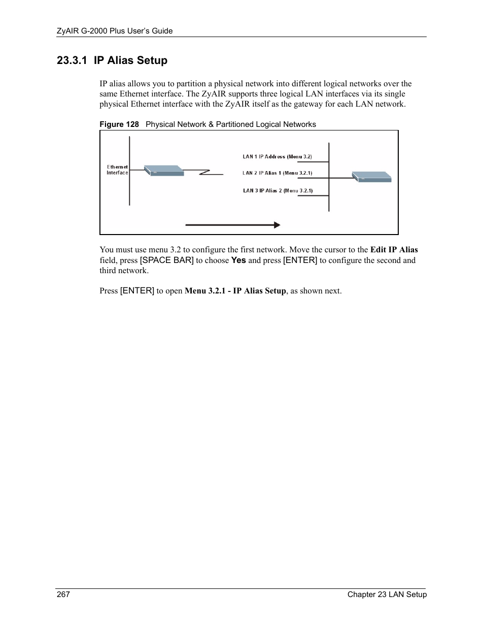 1 ip alias setup | ZyXEL Communications G-2000 Plus User Manual | Page 268 / 430