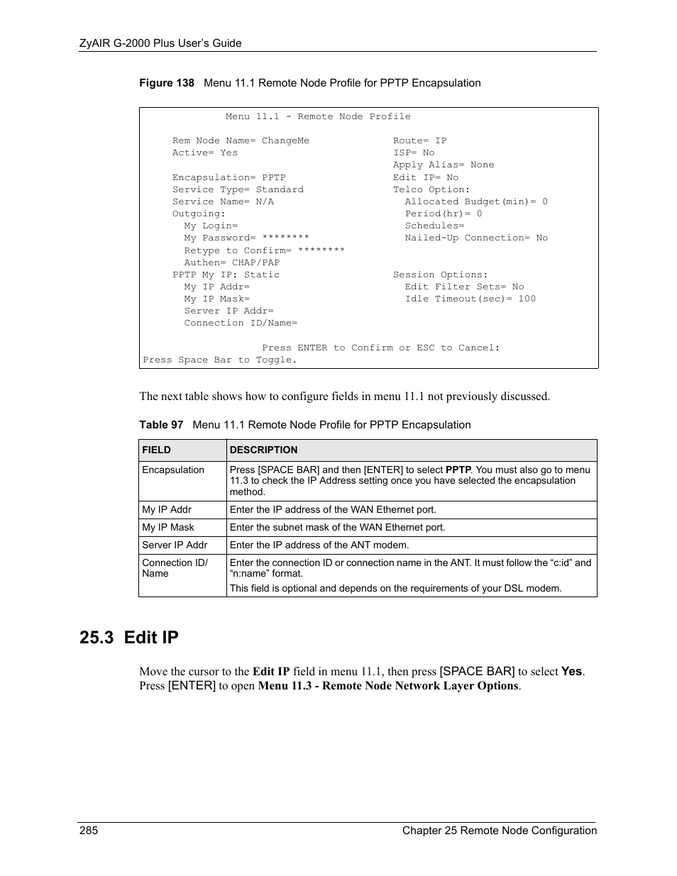 3 edit ip | ZyXEL Communications G-2000 Plus User Manual | Page 286 / 430