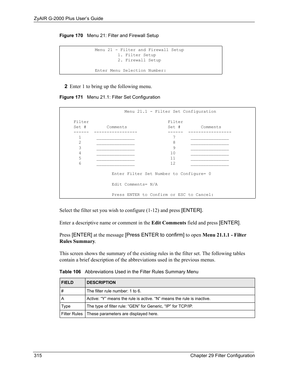 ZyXEL Communications G-2000 Plus User Manual | Page 316 / 430
