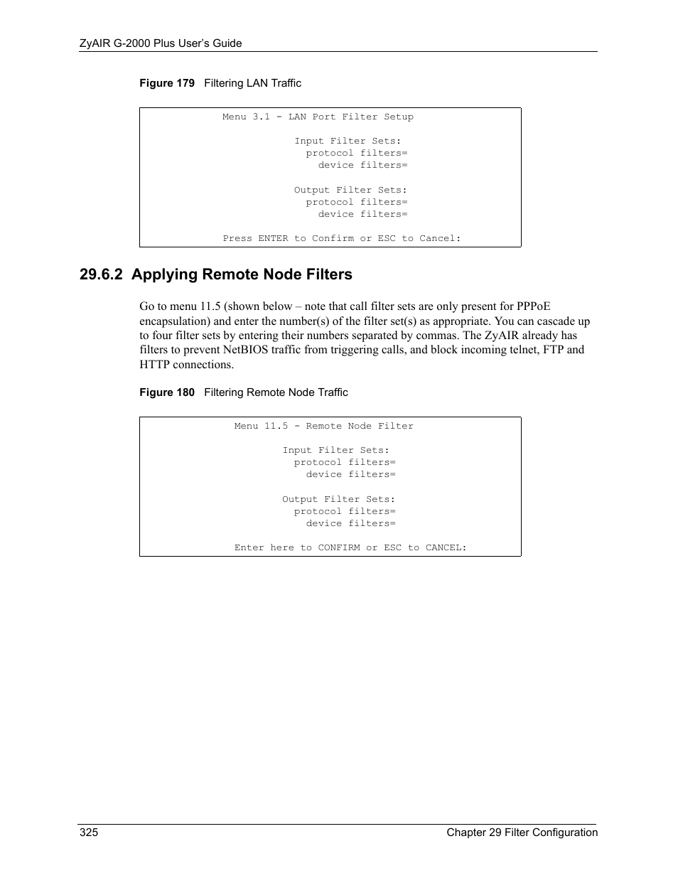 2 applying remote node filters | ZyXEL Communications G-2000 Plus User Manual | Page 326 / 430