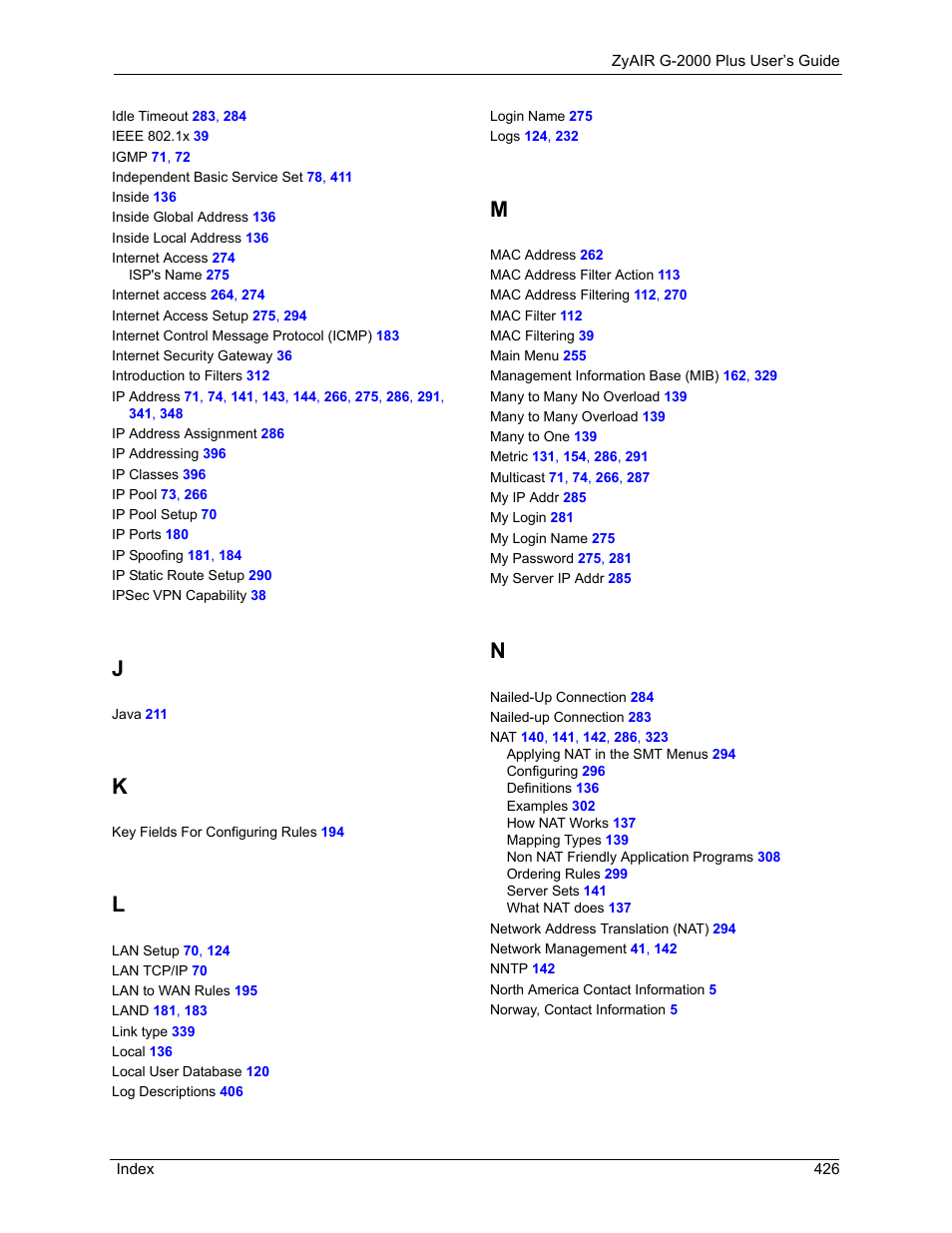 ZyXEL Communications G-2000 Plus User Manual | Page 427 / 430