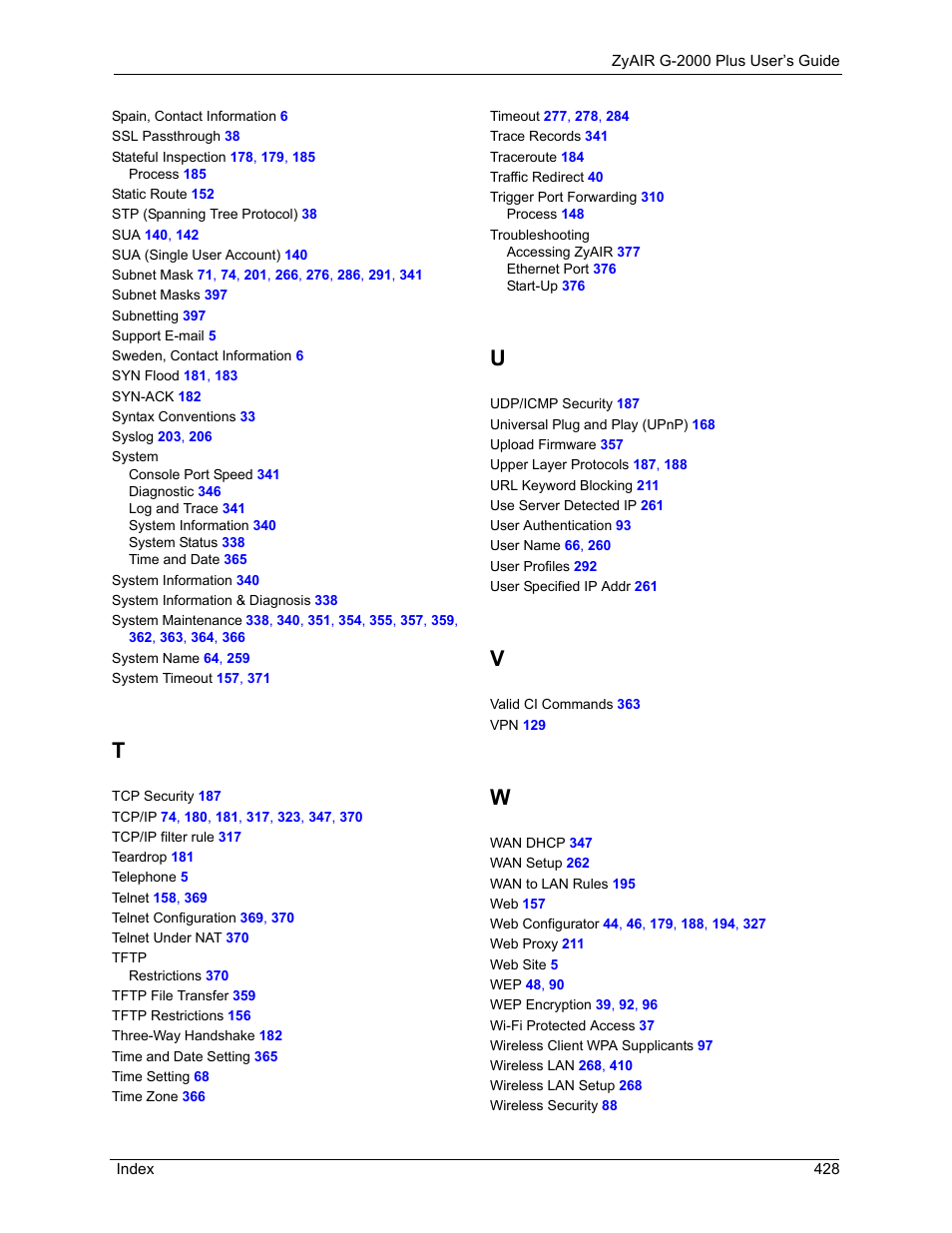 ZyXEL Communications G-2000 Plus User Manual | Page 429 / 430
