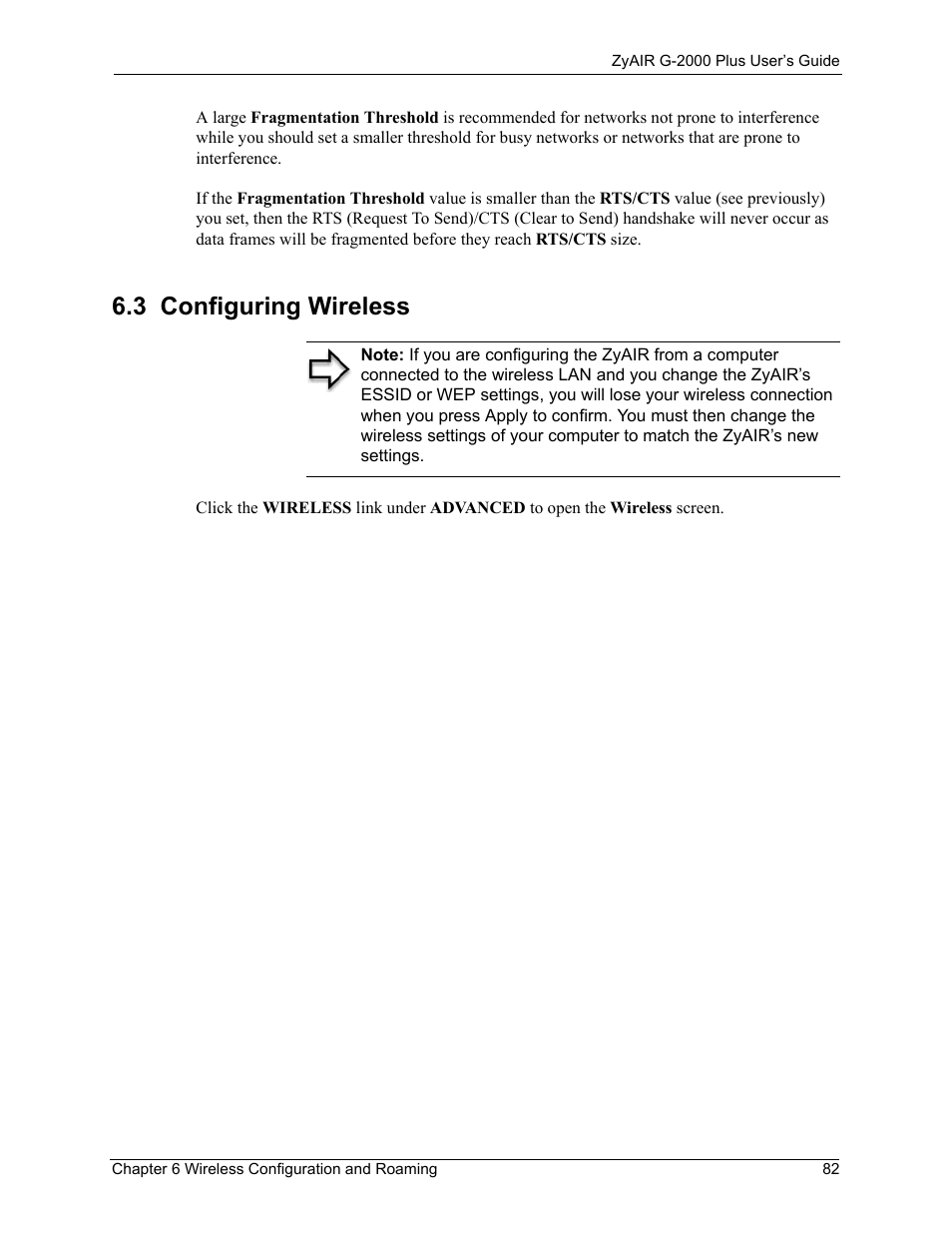 3 configuring wireless | ZyXEL Communications G-2000 Plus User Manual | Page 83 / 430