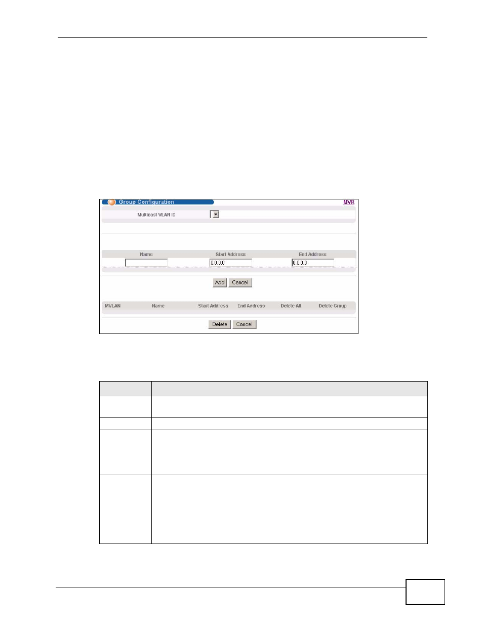 8 mvr group configuration | ZyXEL Communications XGS-4526 User Manual | Page 219 / 442