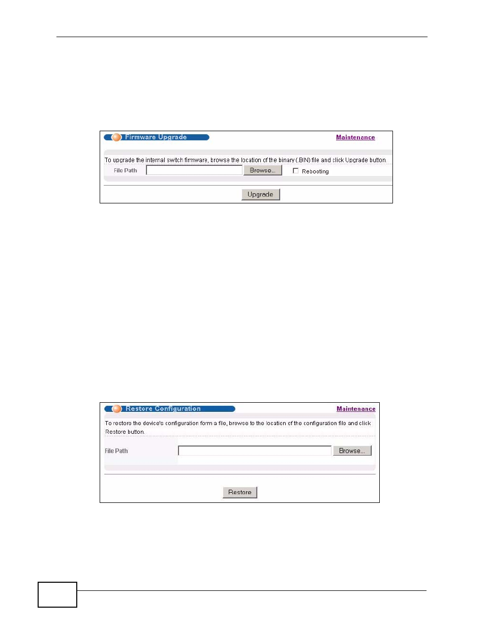6 restore a configuration file | ZyXEL Communications XGS-4526 User Manual | Page 340 / 442