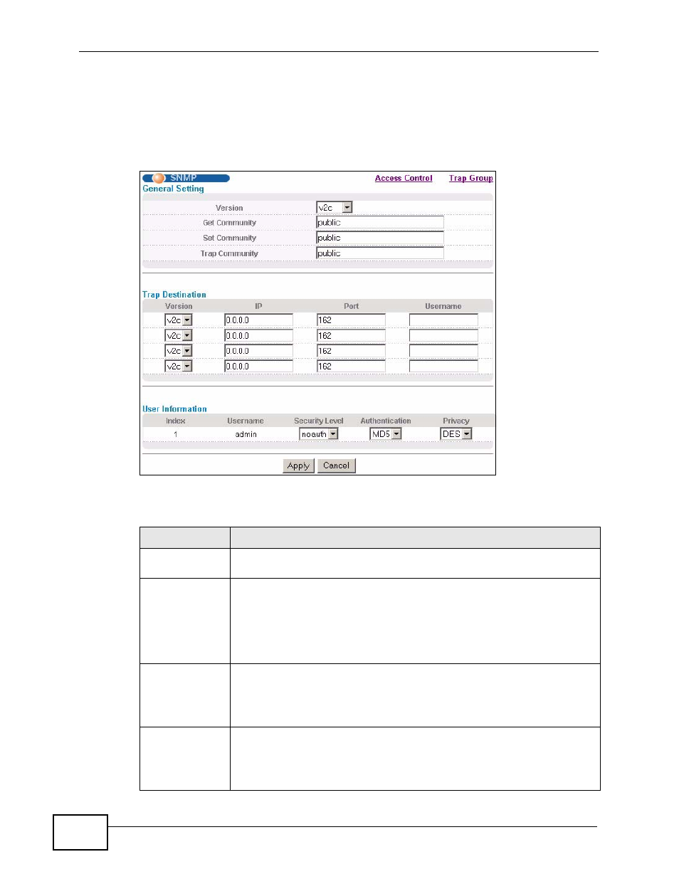 4 configuring snmp | ZyXEL Communications XGS-4526 User Manual | Page 352 / 442