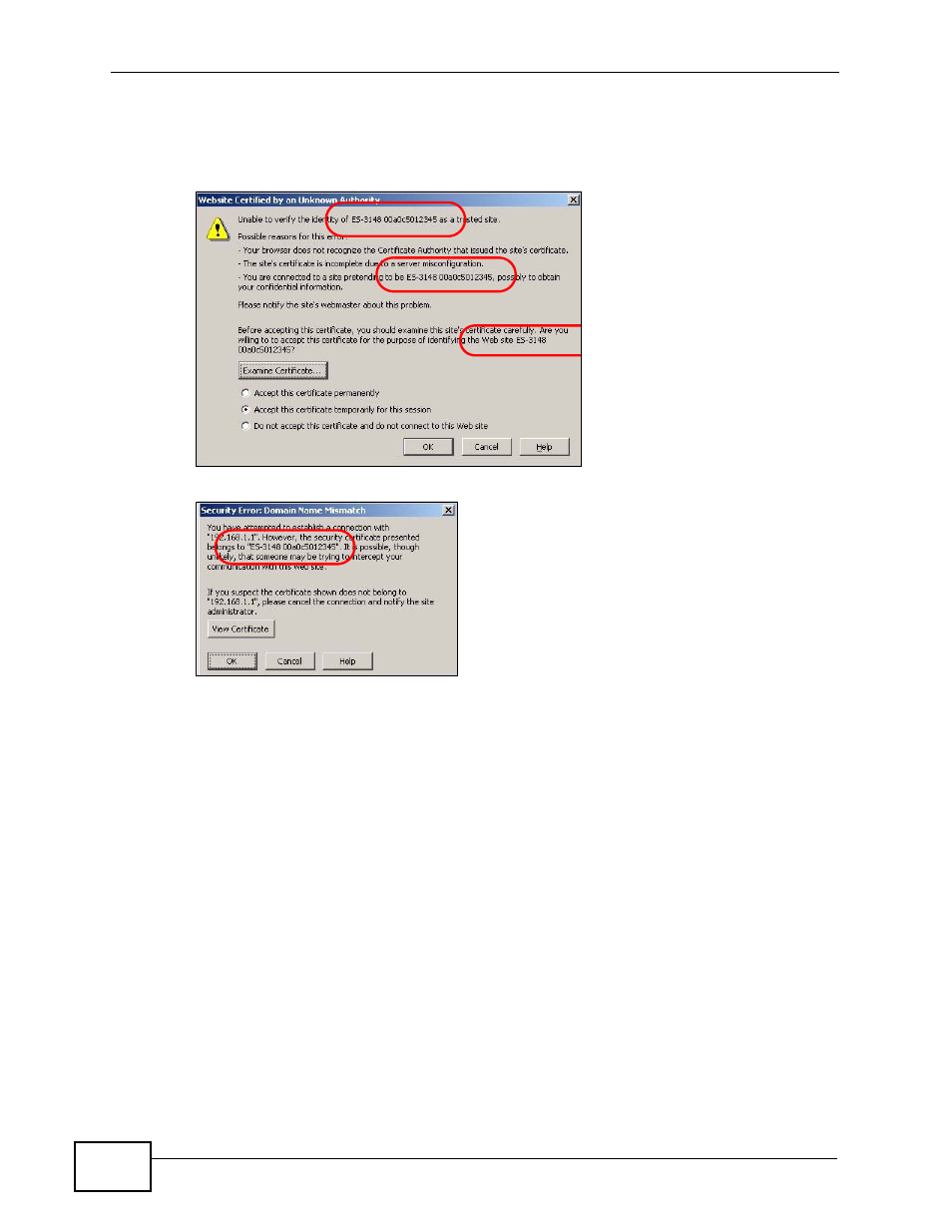 Example | ZyXEL Communications XGS-4526 User Manual | Page 362 / 442