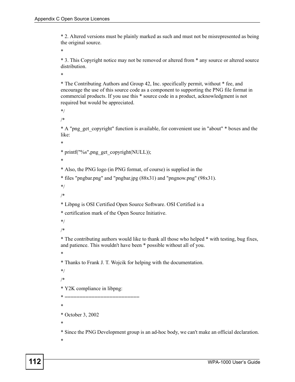 ZyXEL Communications WPA-1000 User Manual | Page 112 / 160