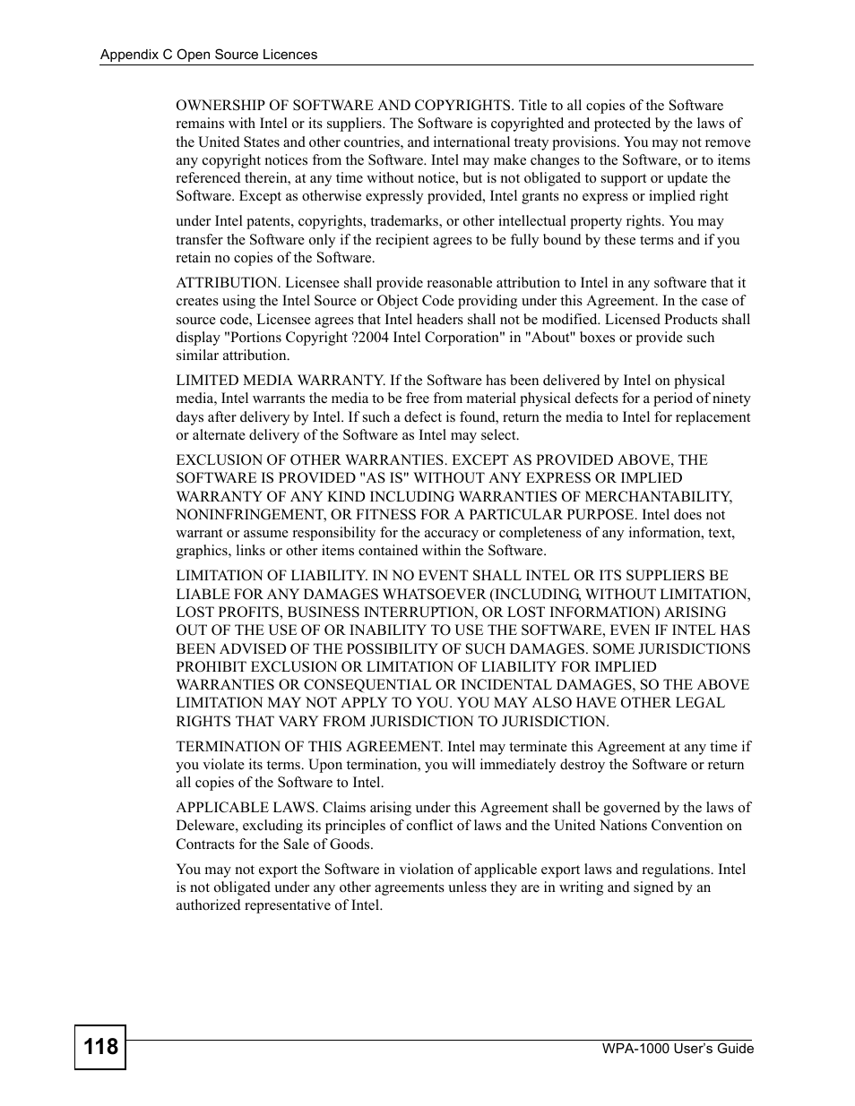 ZyXEL Communications WPA-1000 User Manual | Page 118 / 160
