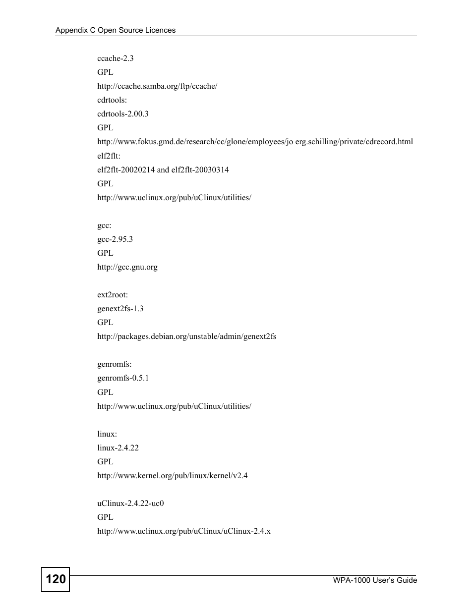 ZyXEL Communications WPA-1000 User Manual | Page 120 / 160