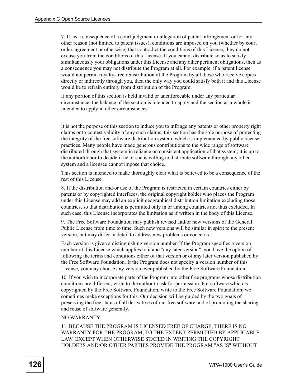 ZyXEL Communications WPA-1000 User Manual | Page 126 / 160