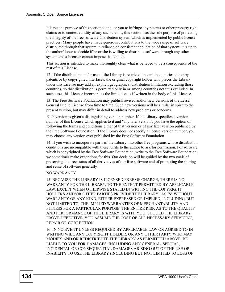 ZyXEL Communications WPA-1000 User Manual | Page 134 / 160