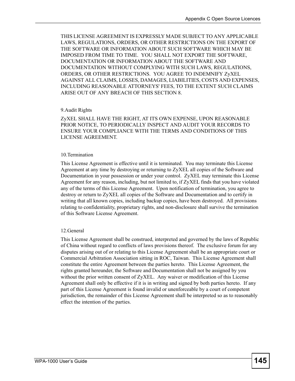 ZyXEL Communications WPA-1000 User Manual | Page 145 / 160