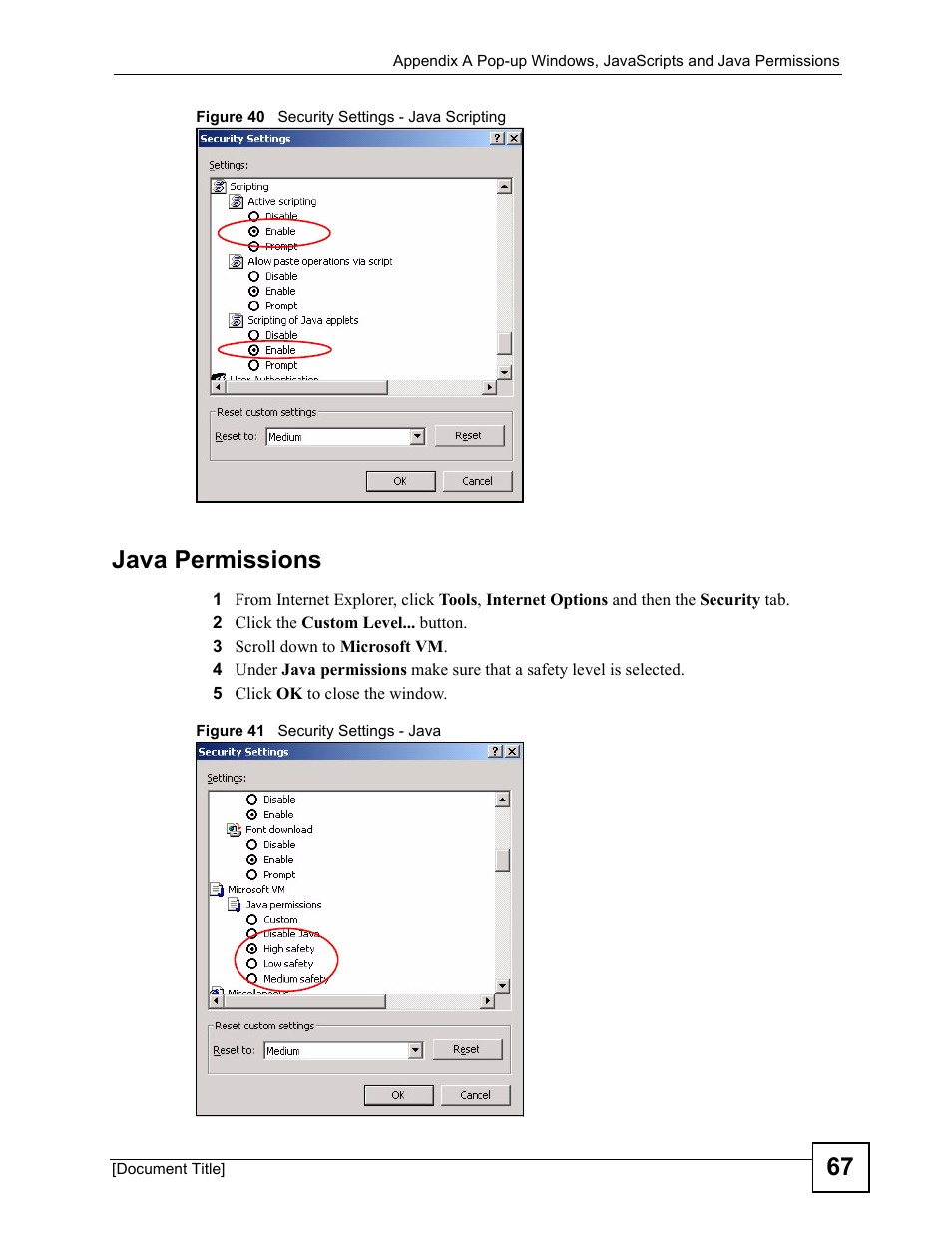 Java permissions | ZyXEL Communications WPA-1000 User Manual | Page 67 / 160